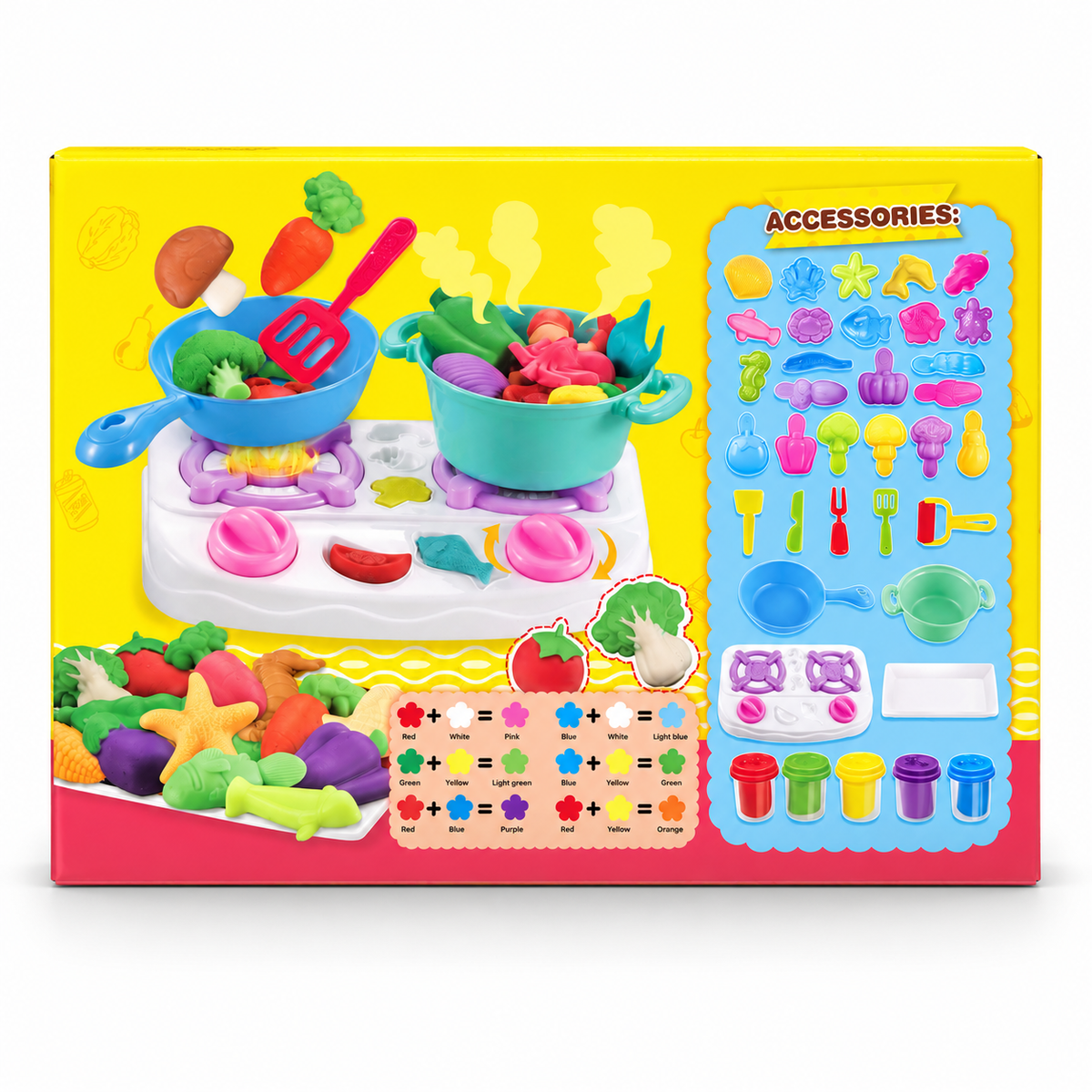Interactive Kitchen Cooking Playset for Kids – Play Dough Food Pretend Play Kit