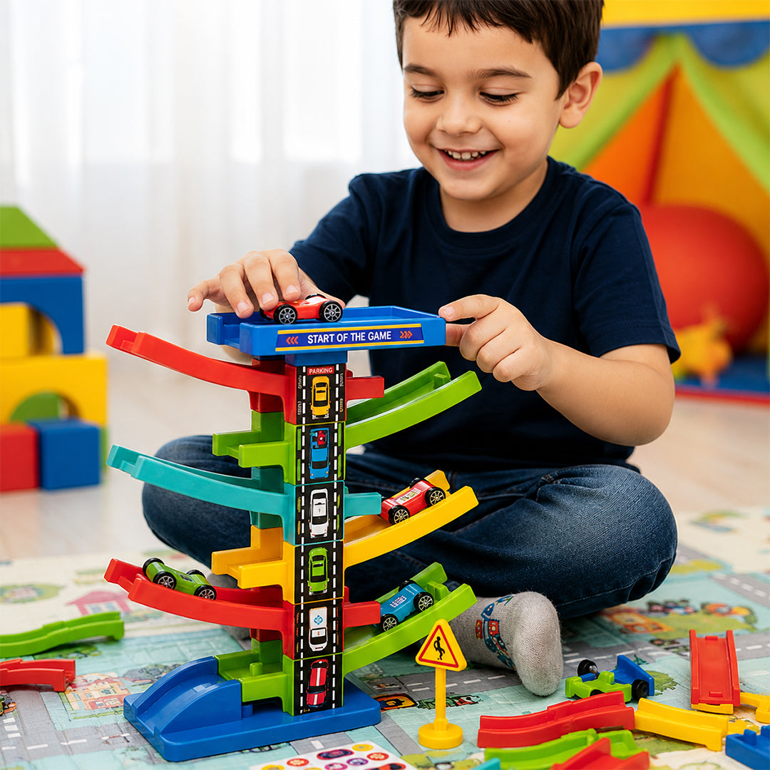 Gliding Rail Car DIY Building Track Set