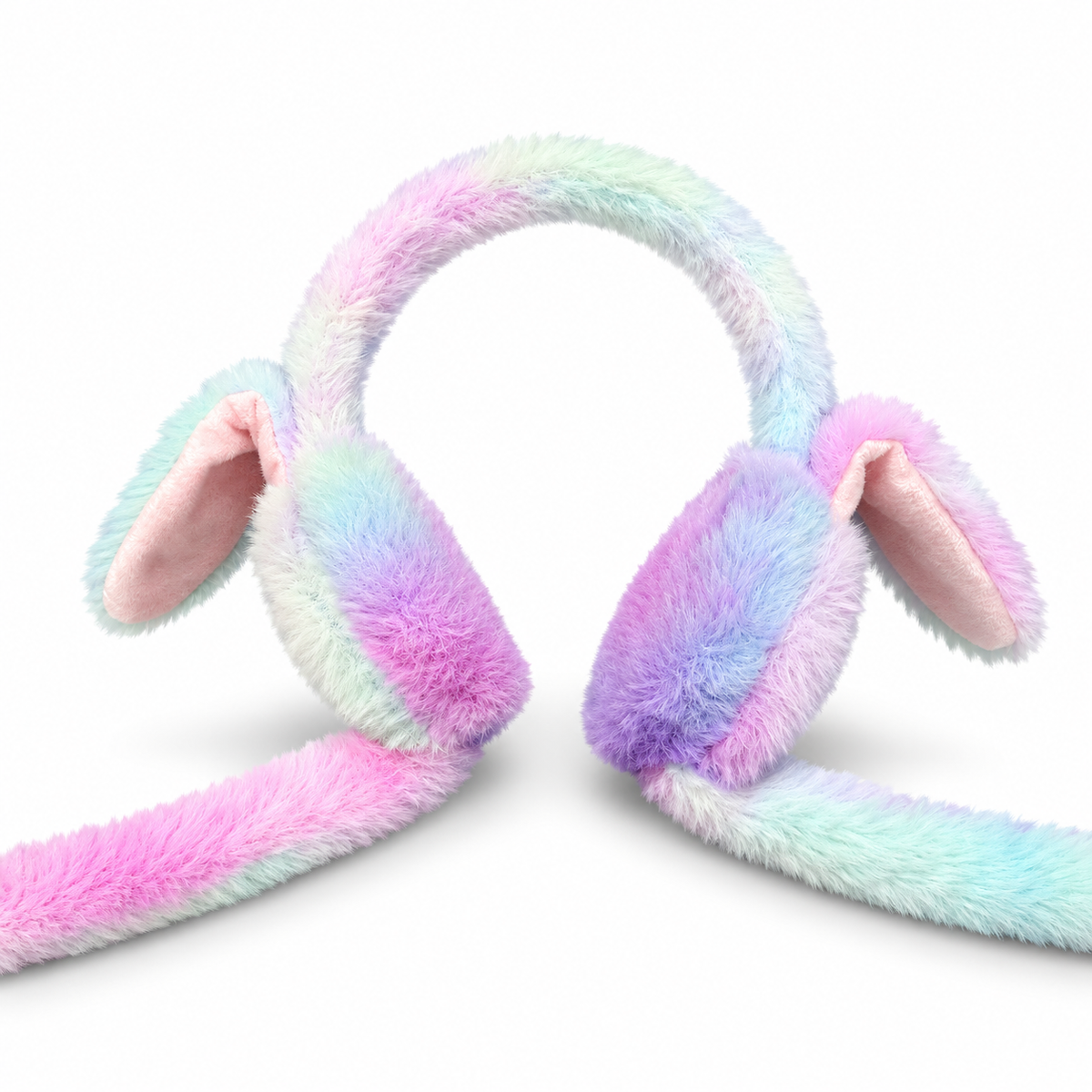 Fluffy Bunny Ear Warmers with Moving Ears & Music