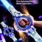 Dual-Head Rotating Toy Sword with Sparks & Lights