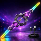 Dual-Head Rotating Toy Sword with Sparks & Lights