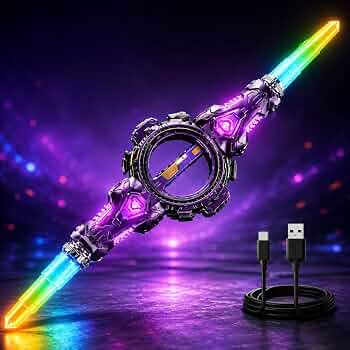 Dual-Head Rotating Toy Sword with Sparks & Lights